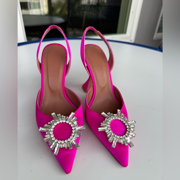 Vibrant Fuchsia Slingback Heels with Sparkling Embellishment size 37 - Picture 12 of 12